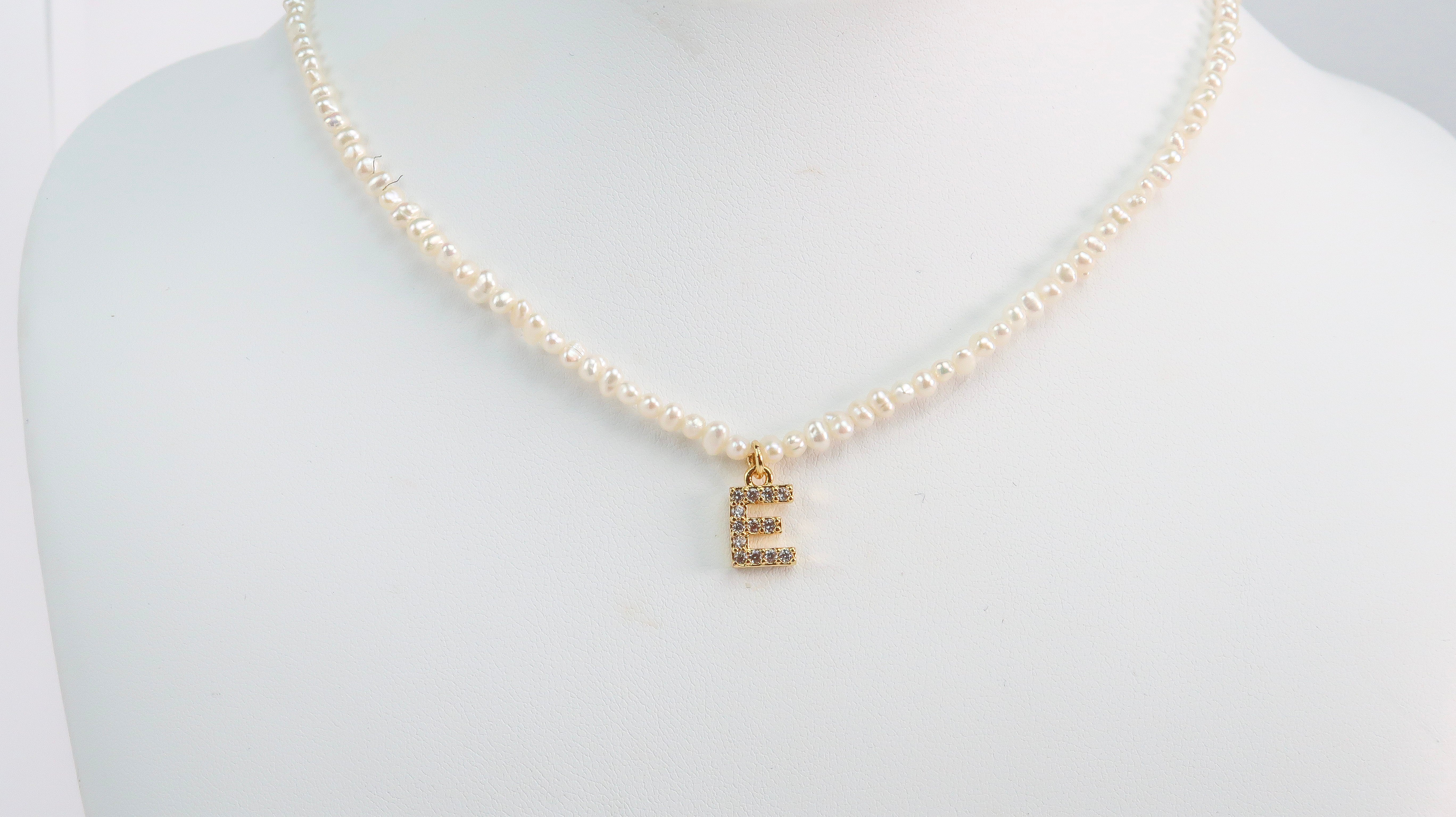 E Necklace with Cubic letter