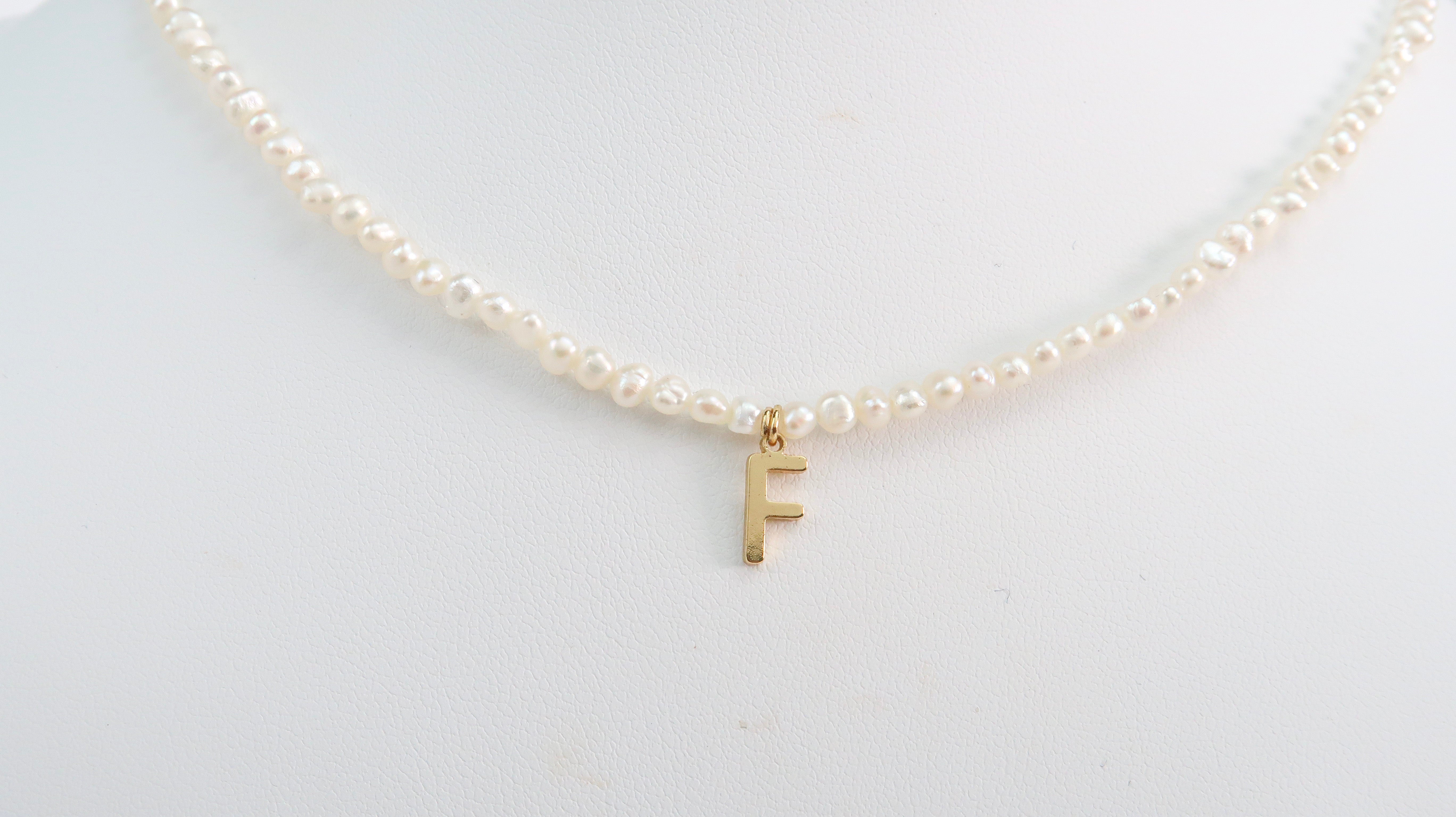 F Necklace with Gold Plated Letter
