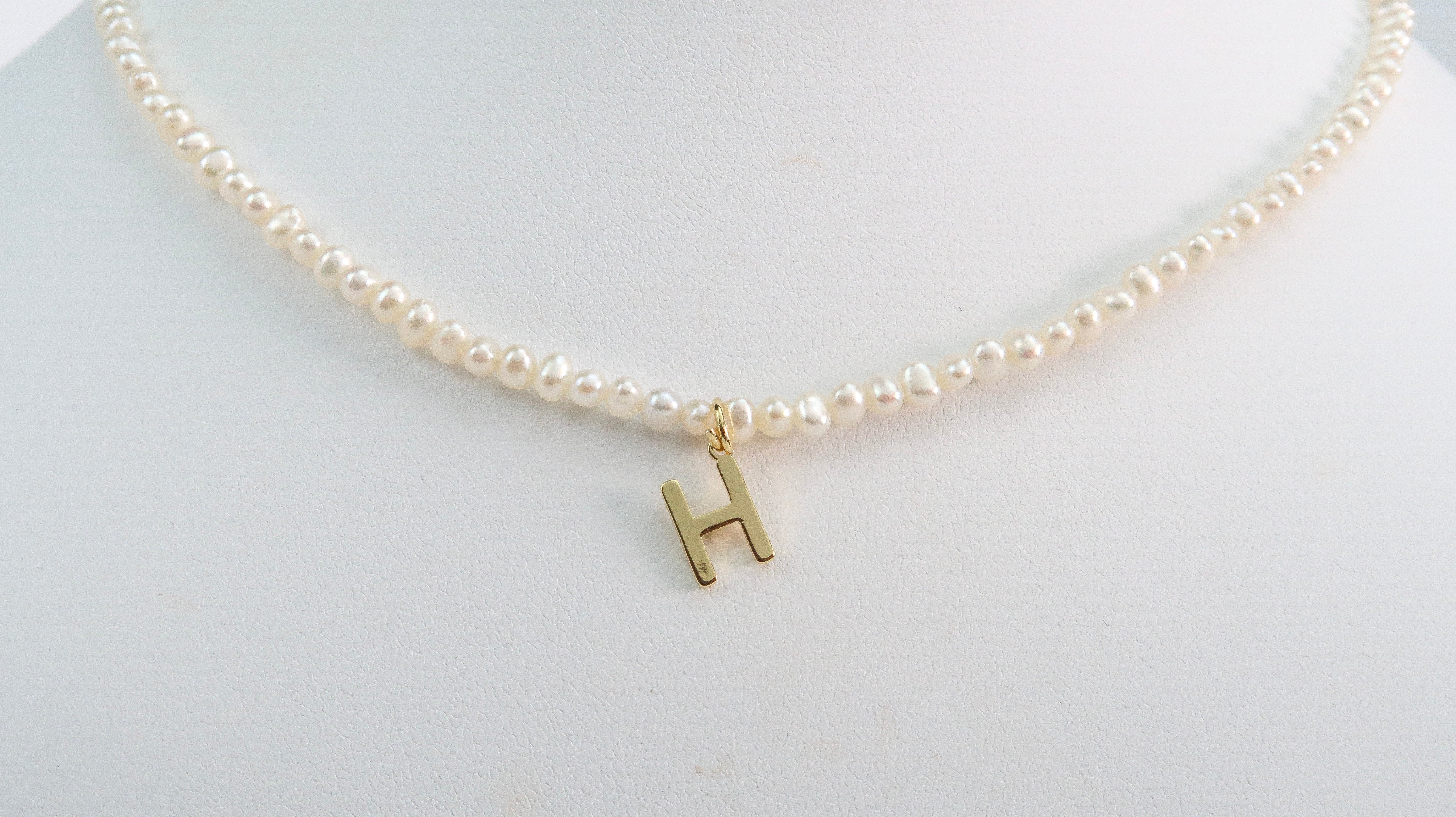H Necklace with Gold Plated Letter