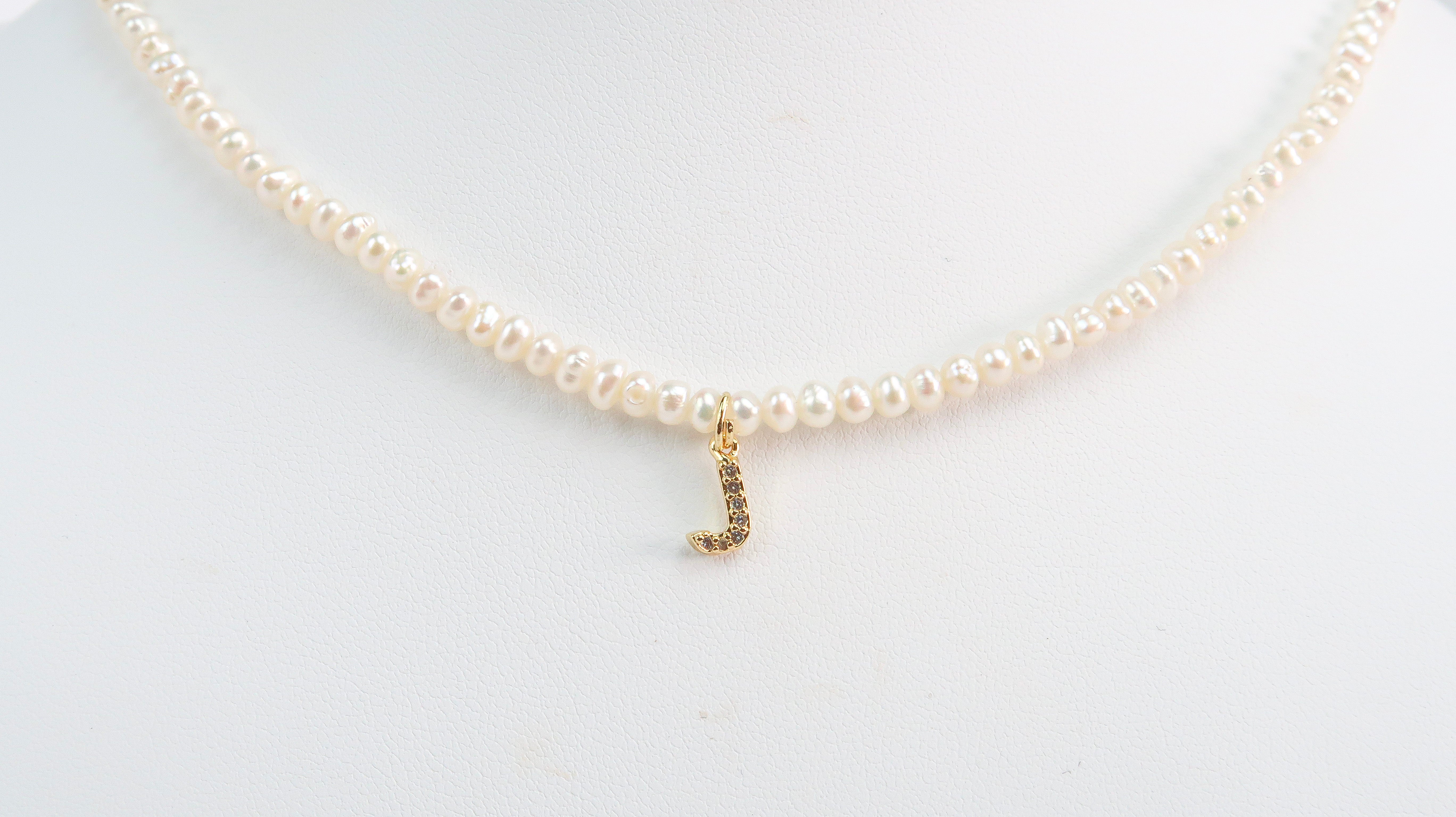 J Necklace with Cubic letter