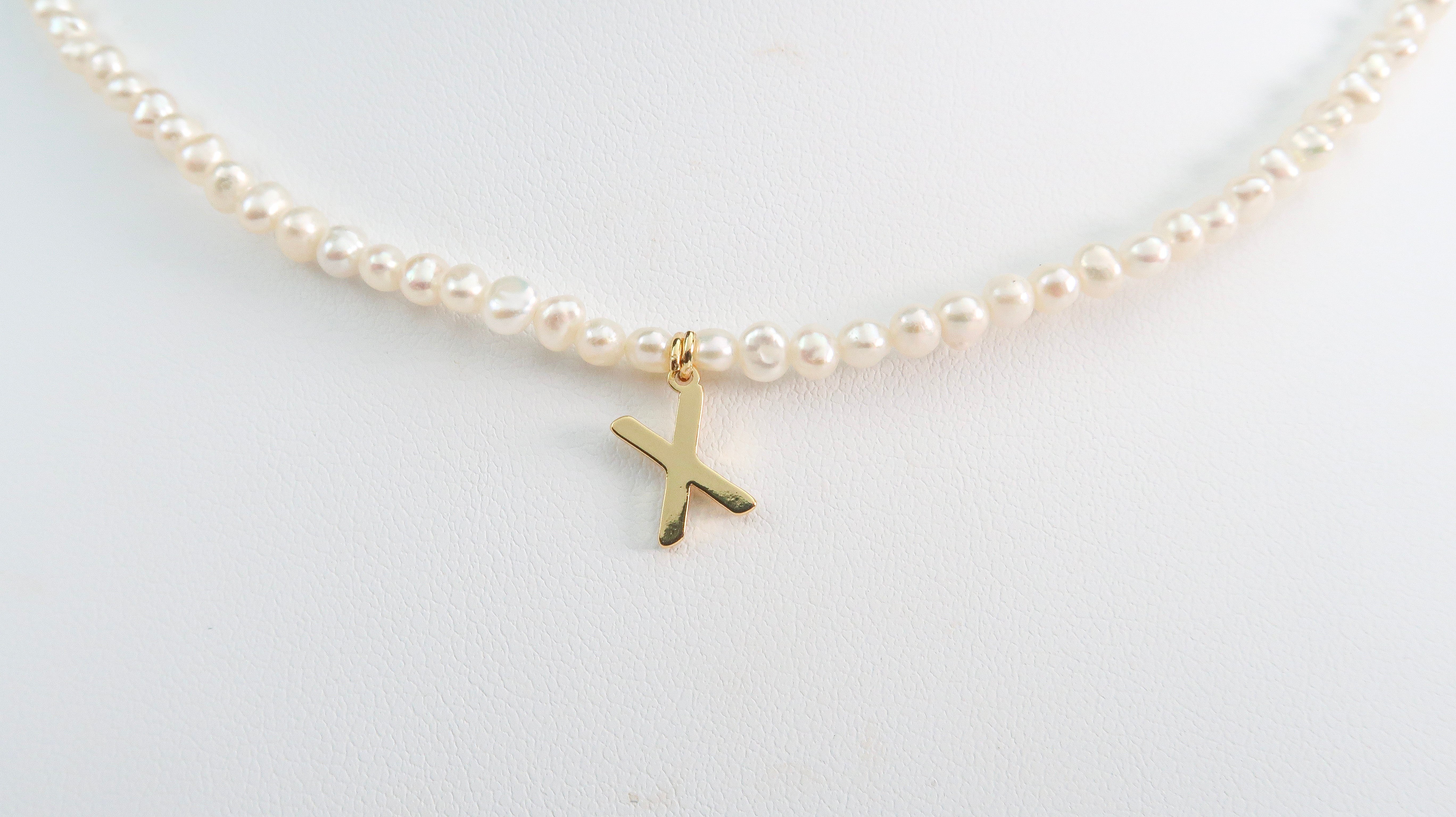X Necklace with Gold Plated Letter