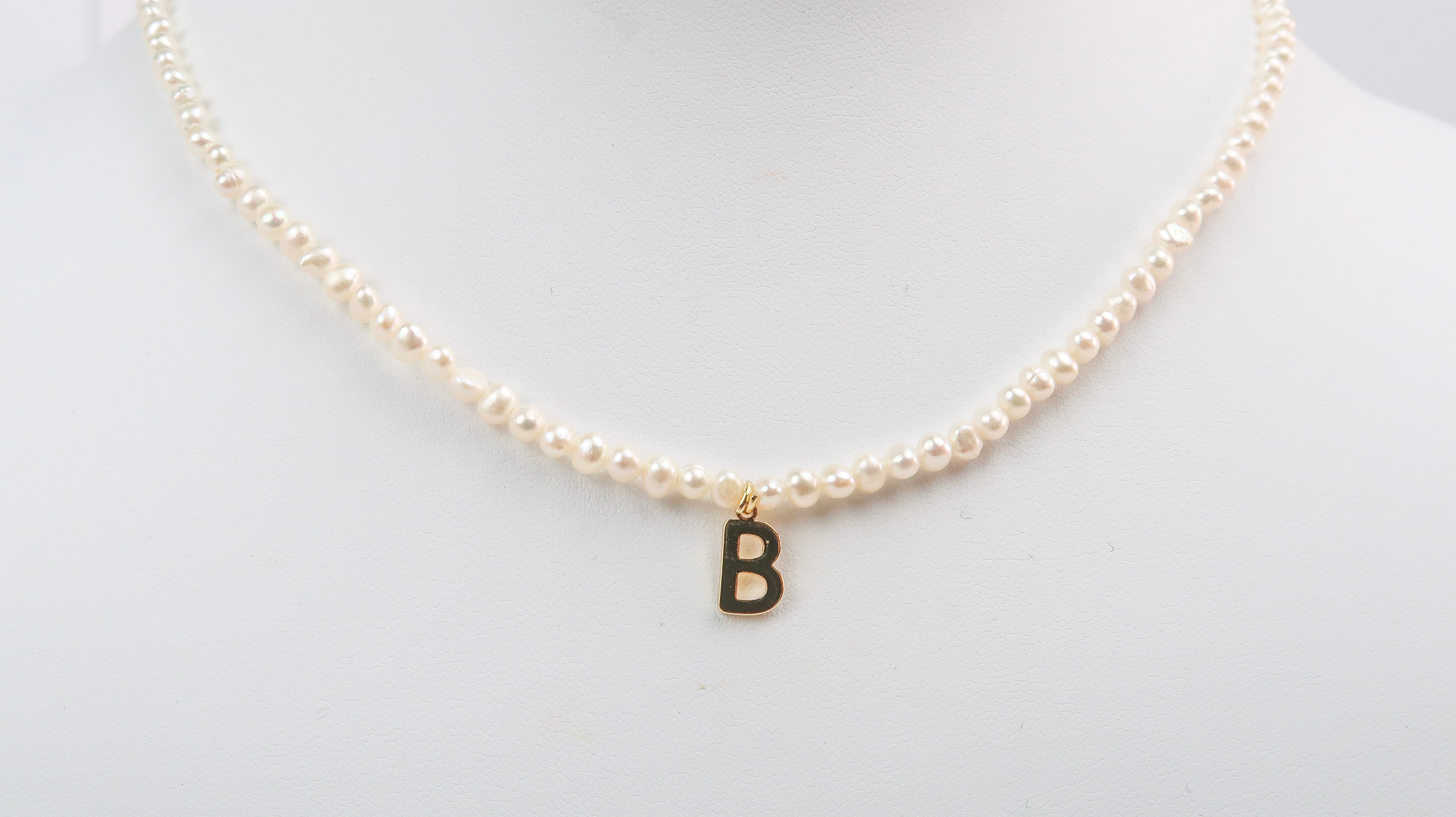 B Necklace with Gold Plated Letter