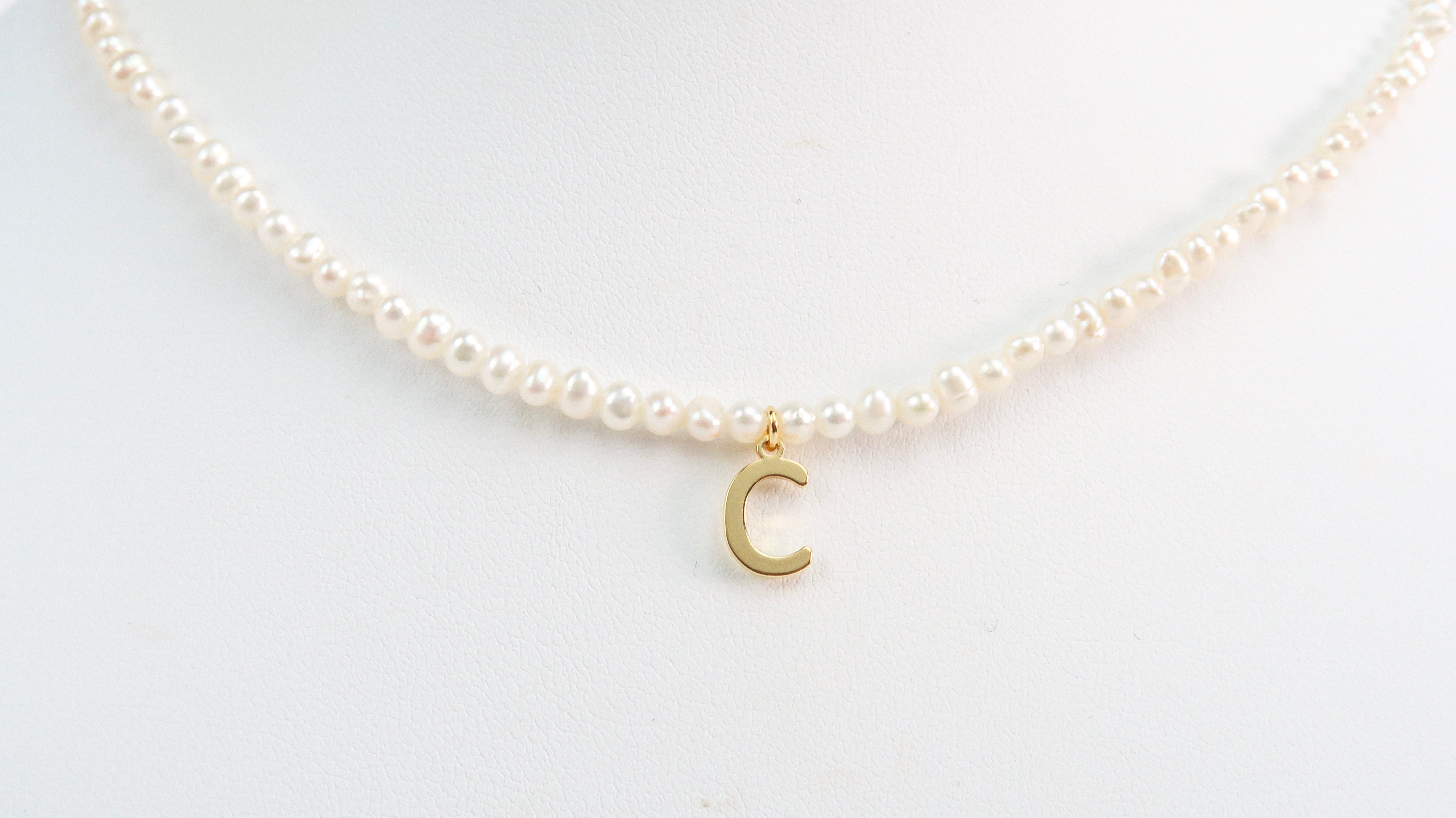 C Necklace with Gold Plated Letter