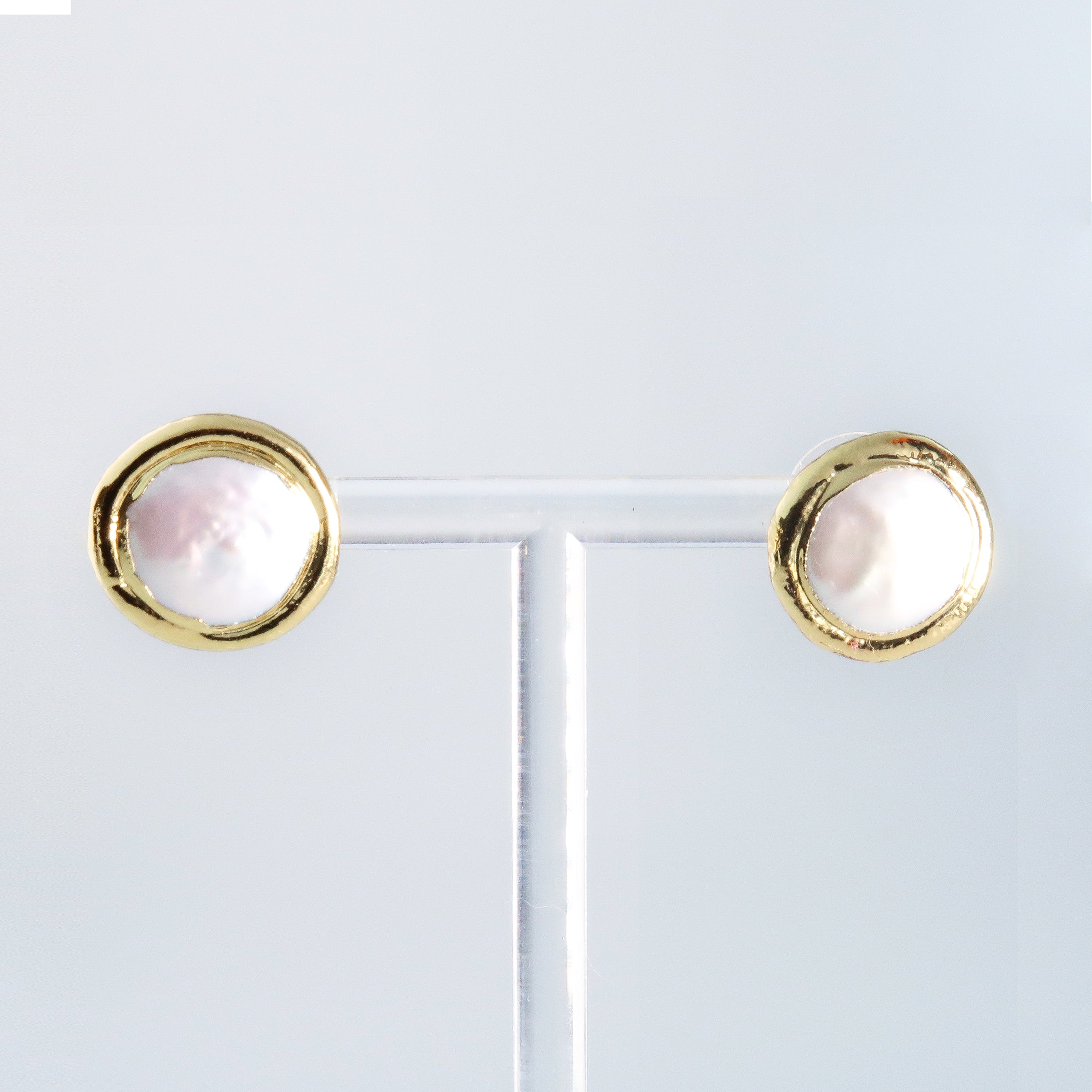 Gold Rim Baroque Earring