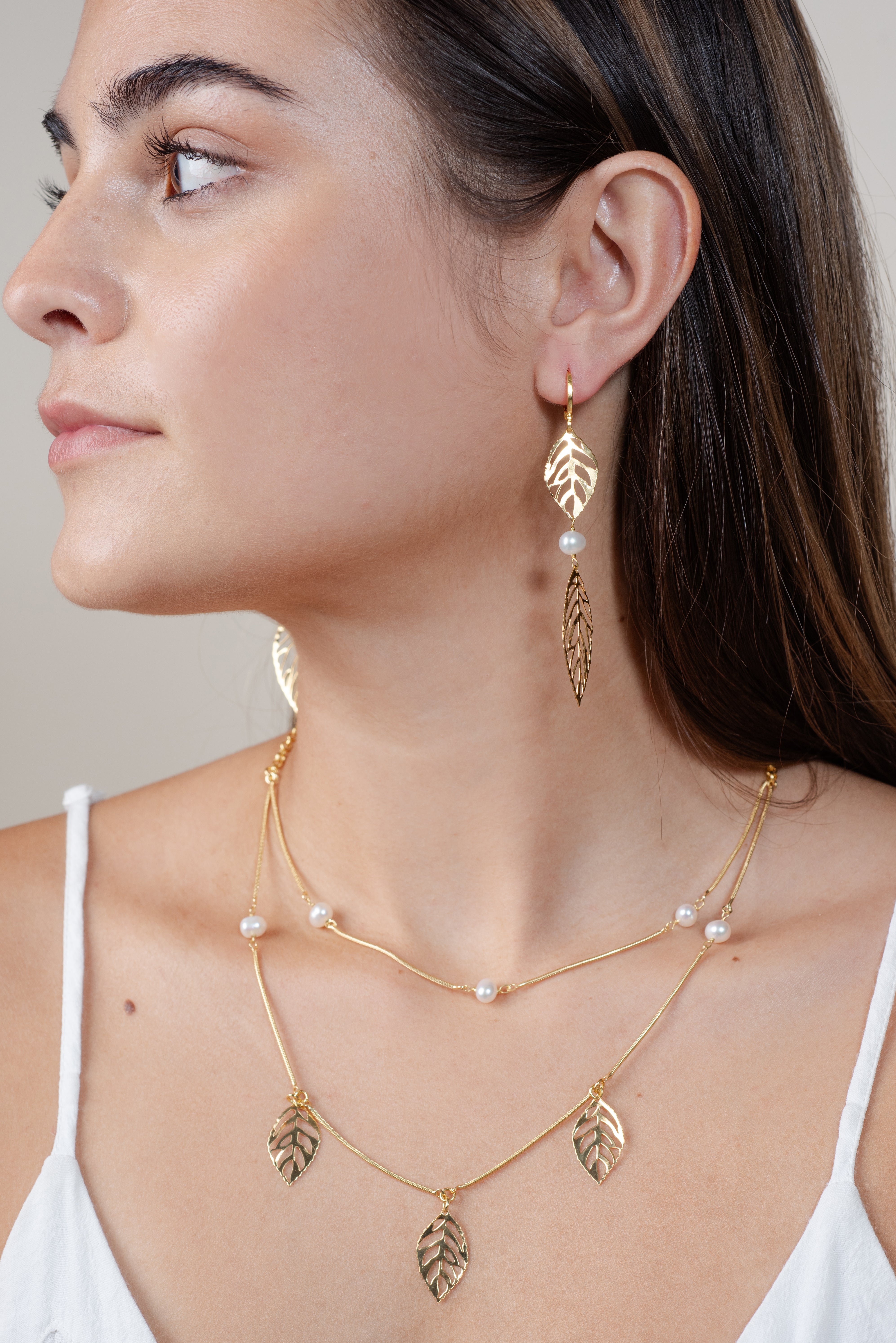 Leaf Double Necklace