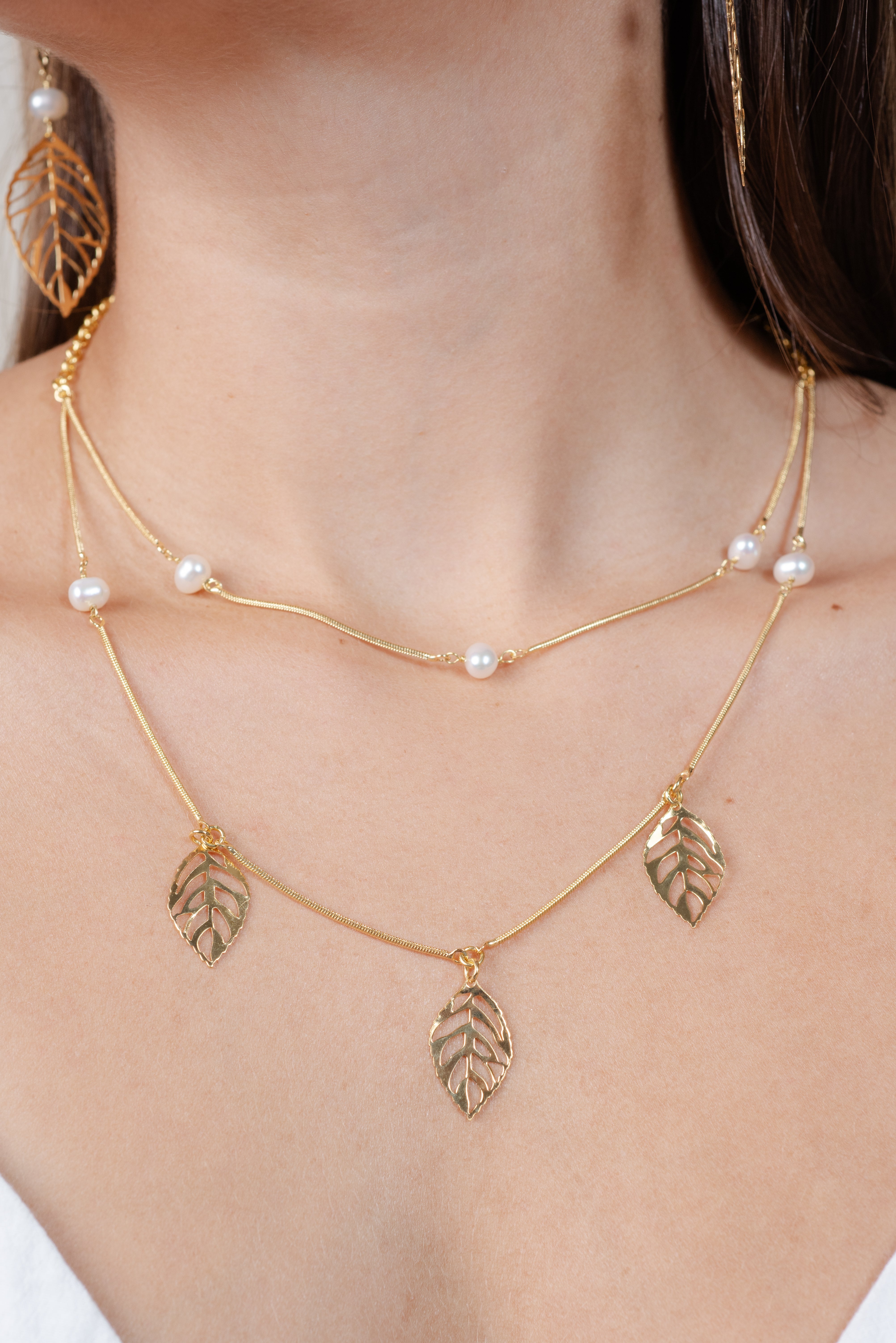 Leaf Double Necklace