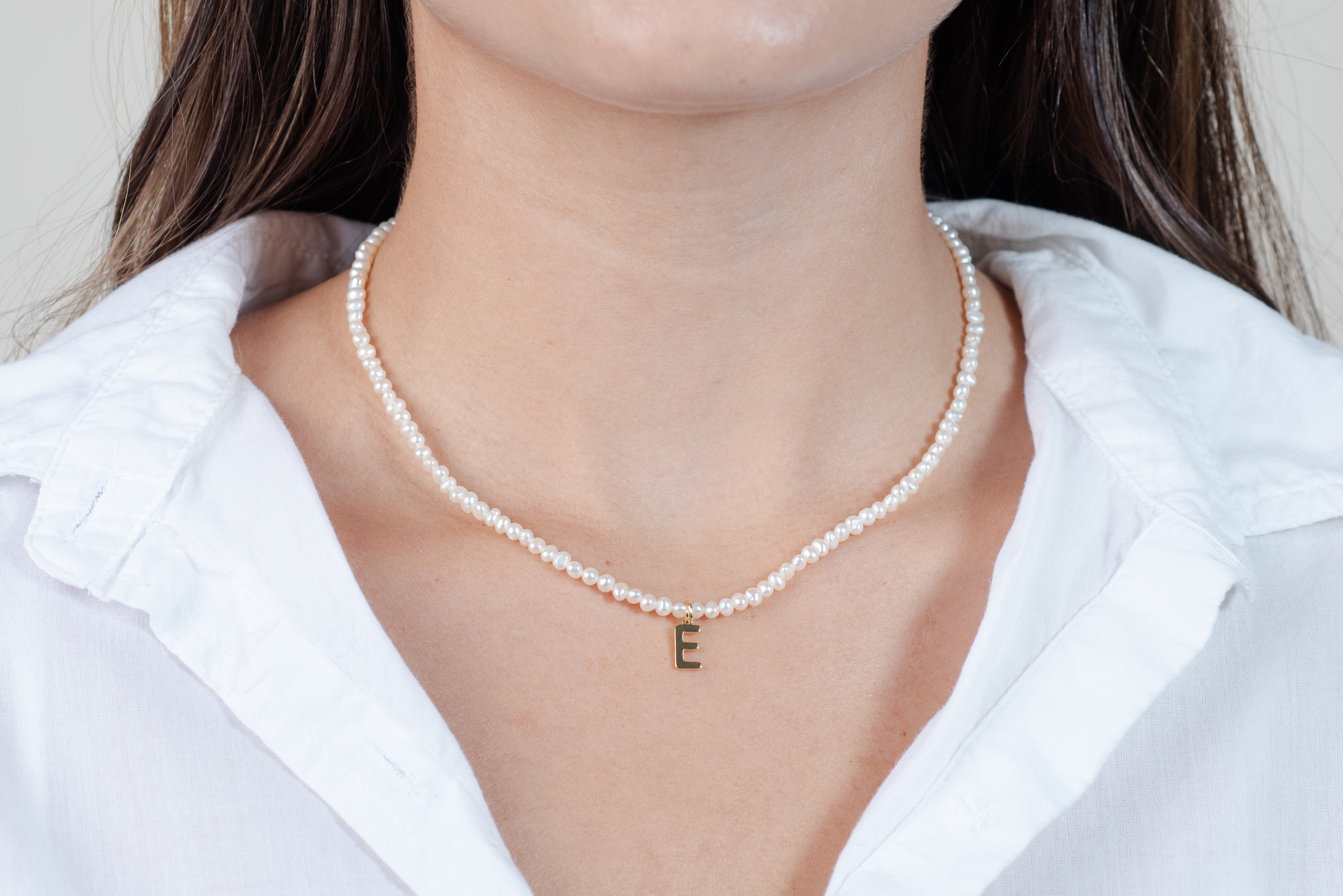 E Necklace with Gold Plated letter