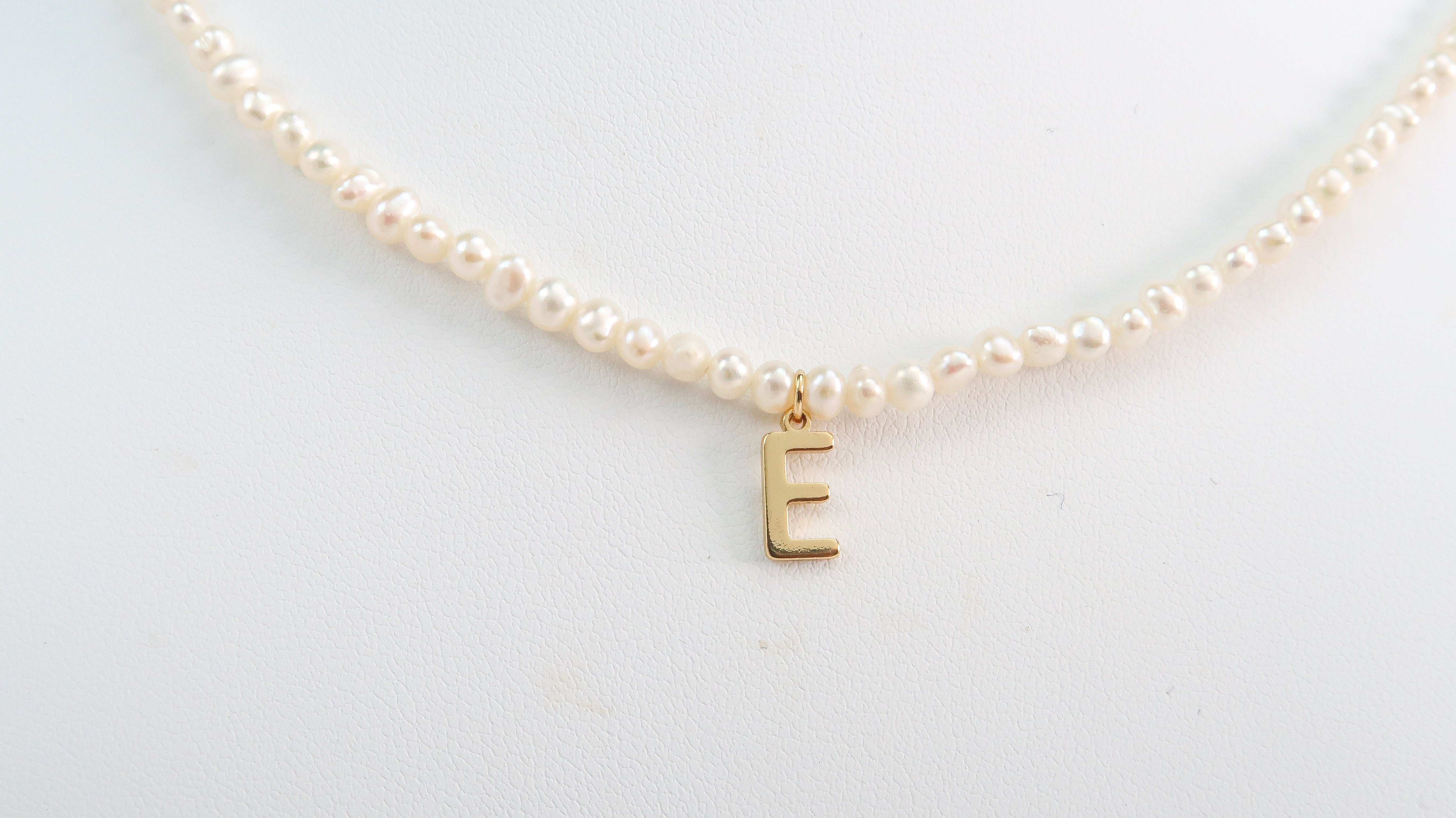 E Necklace with Gold Plated letter