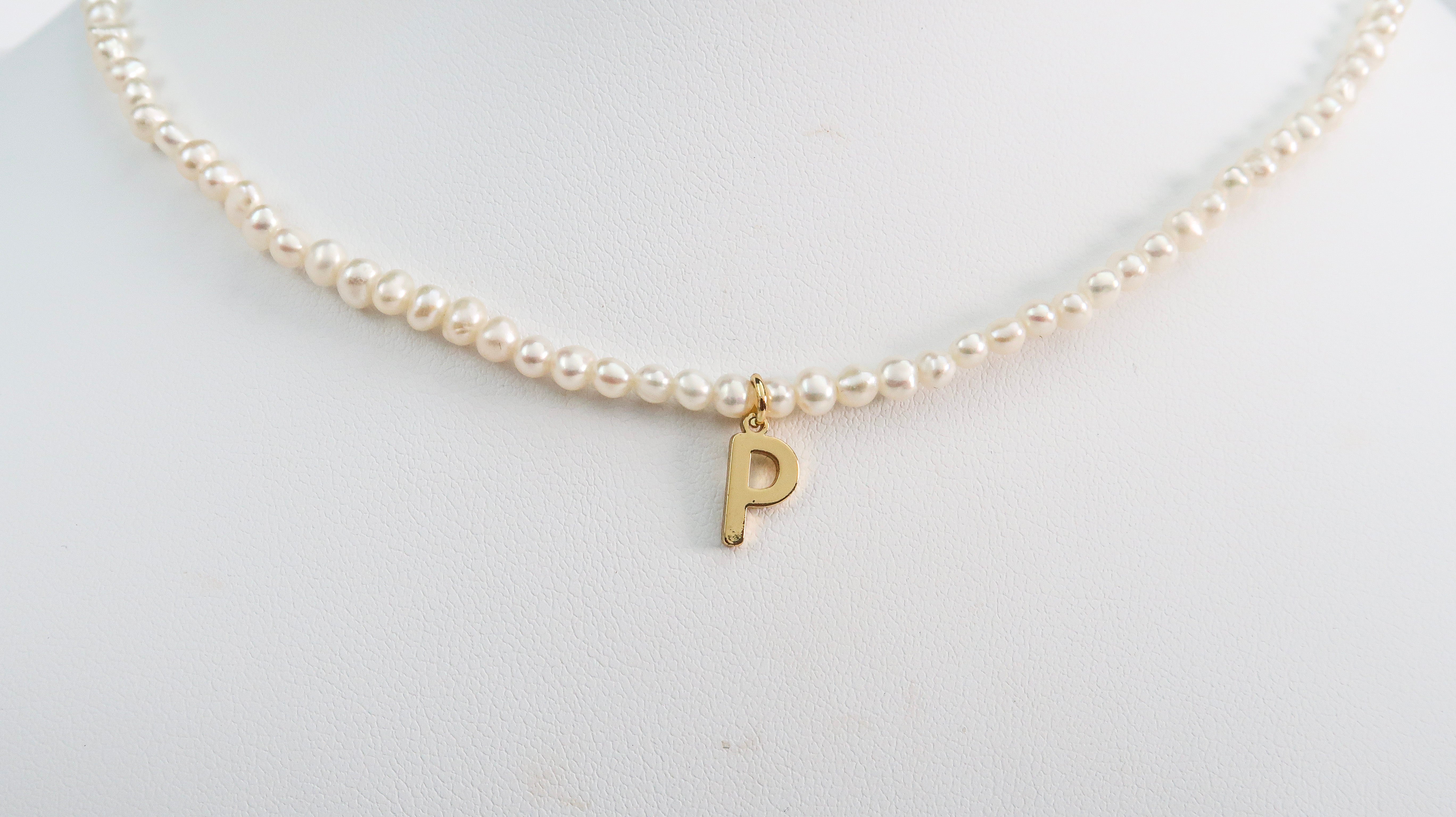 P Necklace with Gold Plated Letter