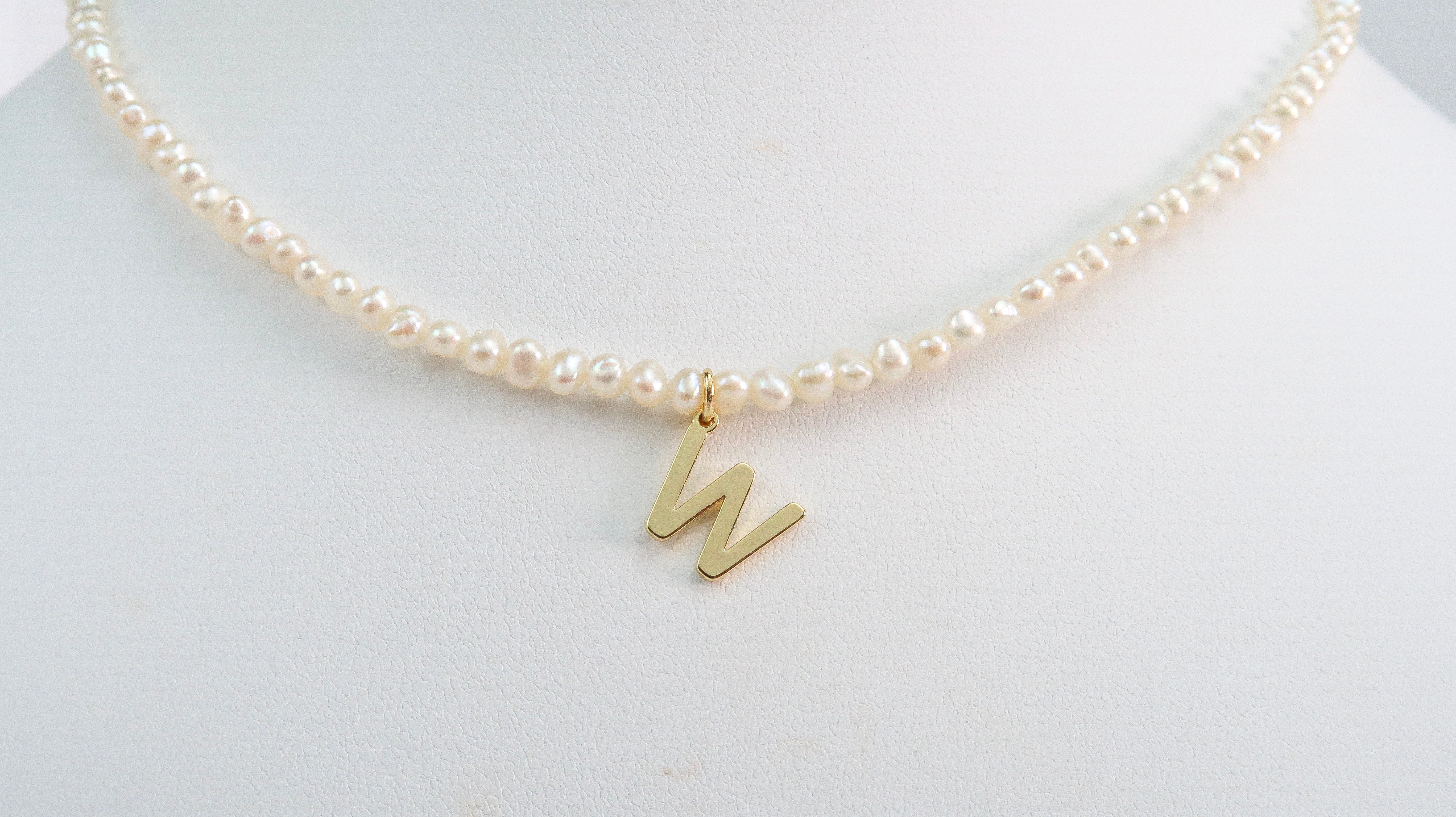 W Necklace with Gold Plated Letter