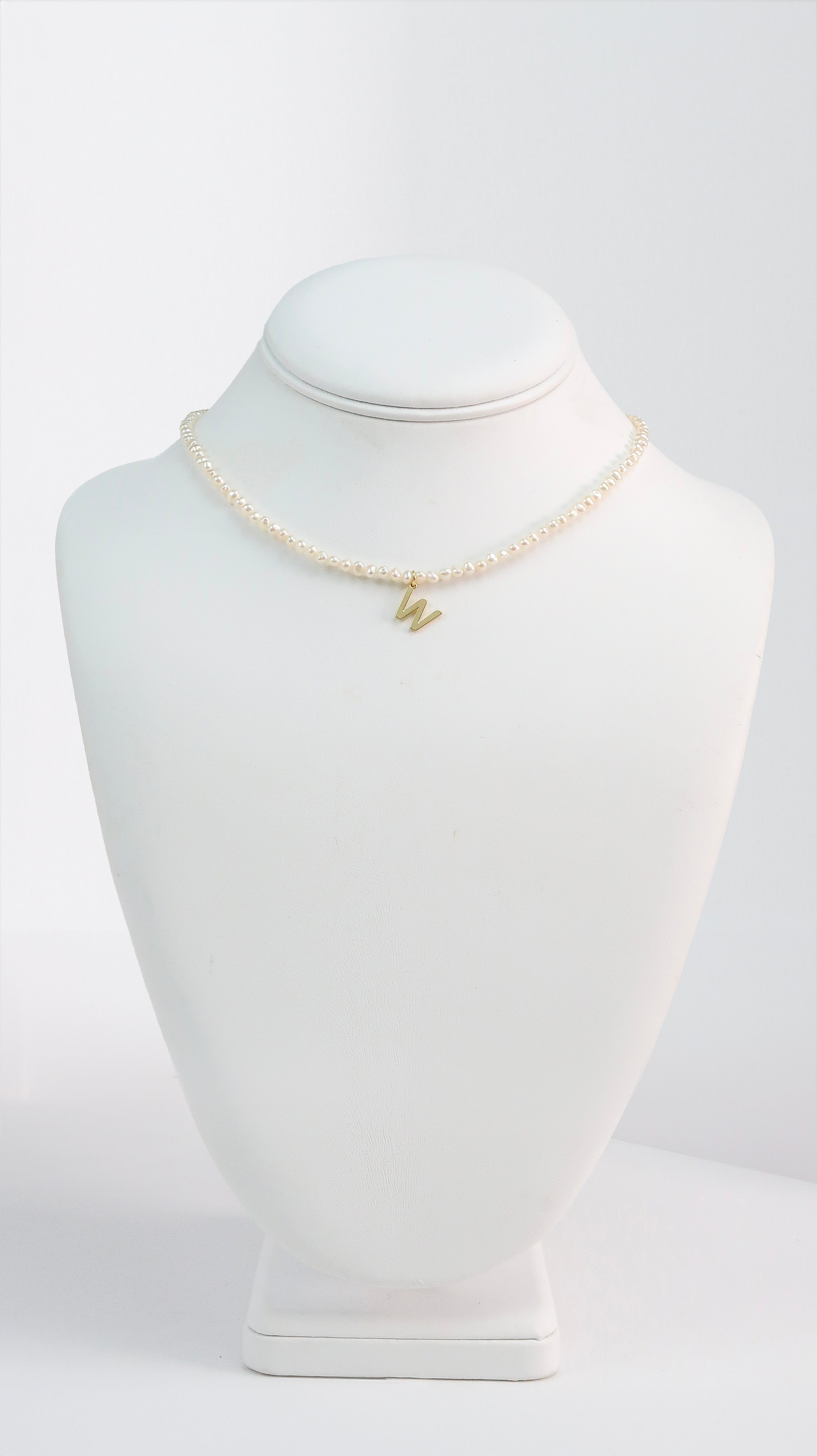 W Necklace with Gold Plated Letter