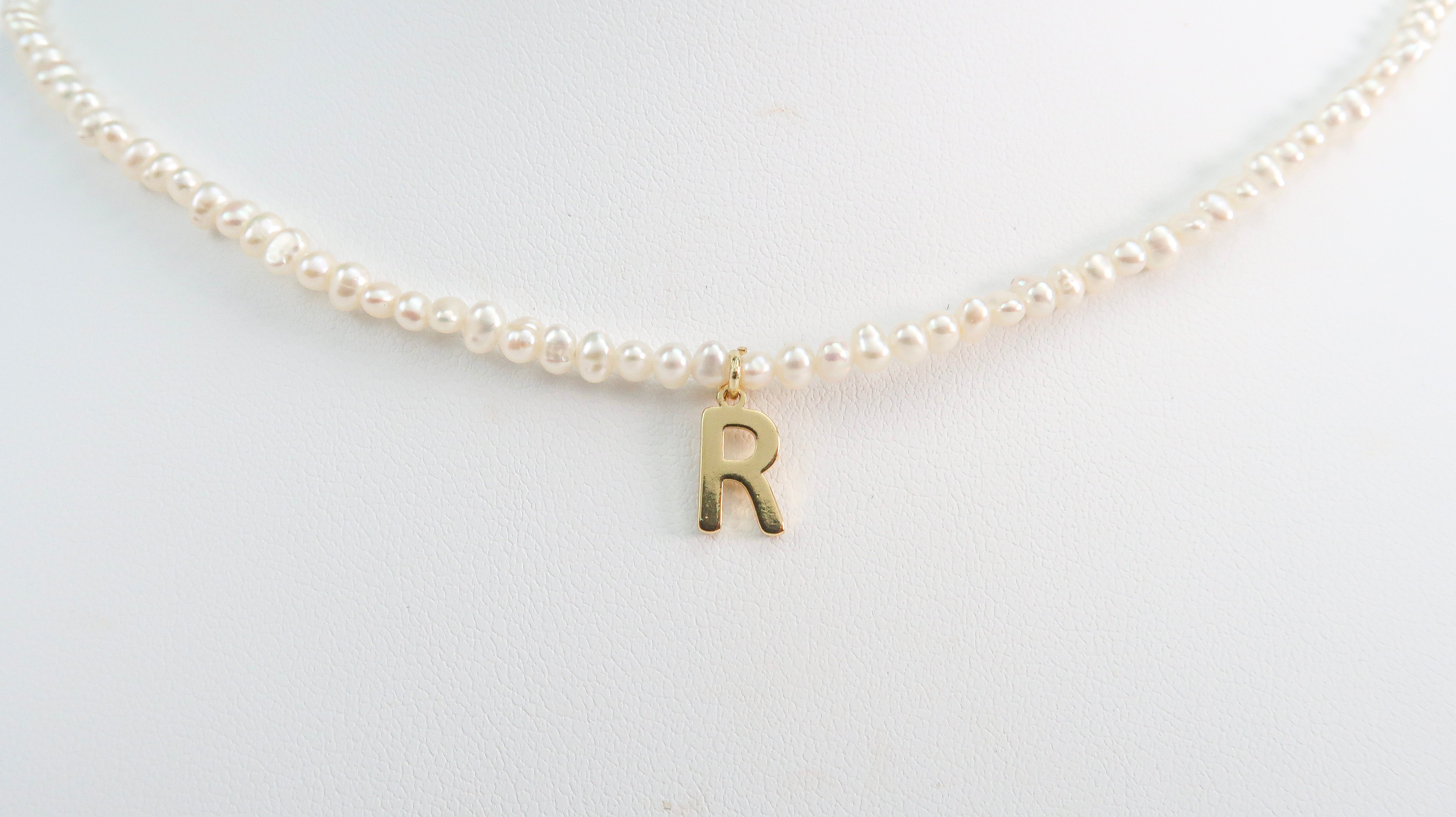 R Necklace with Gold Plated Letter