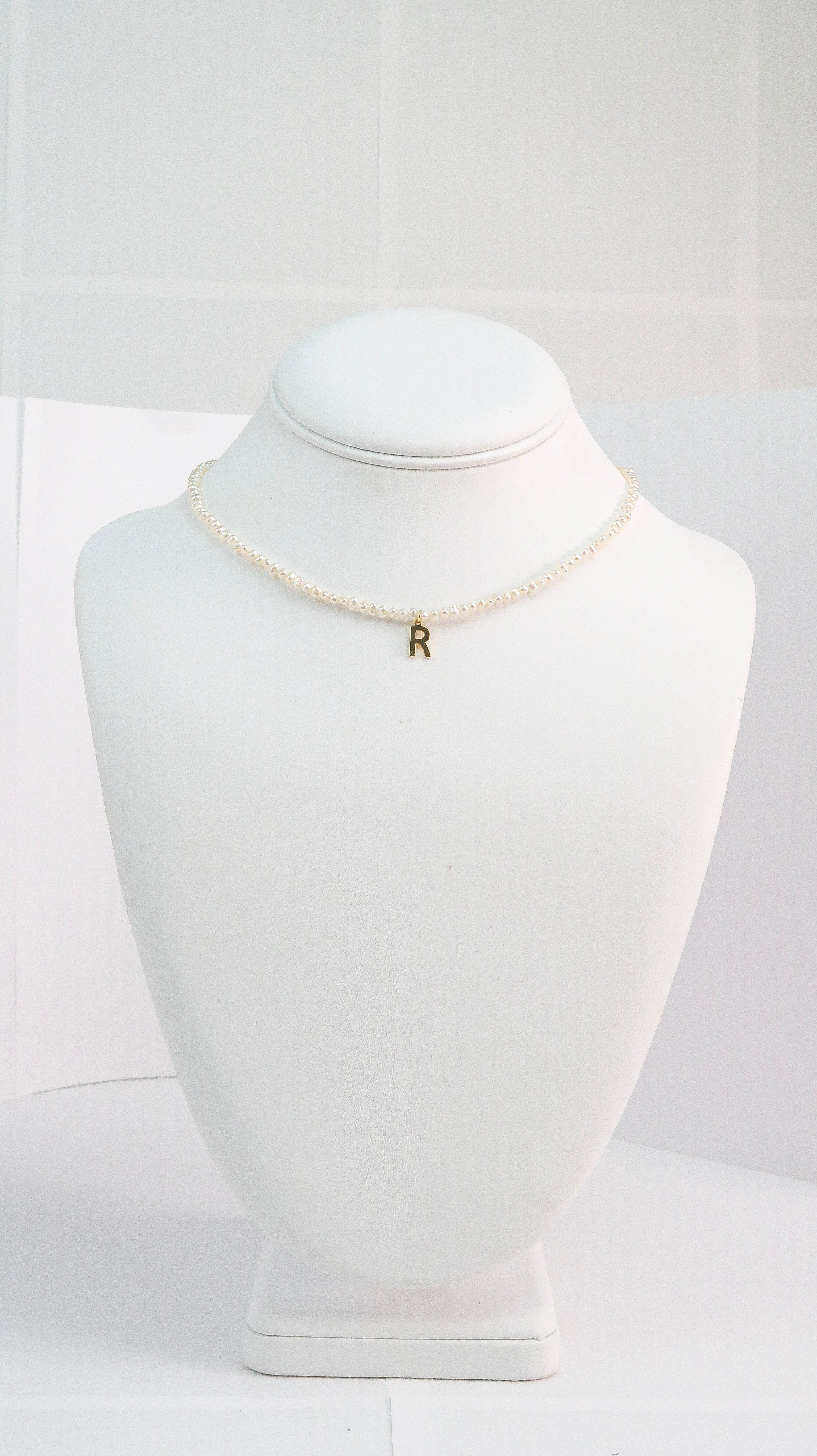 R Necklace with Gold Plated Letter