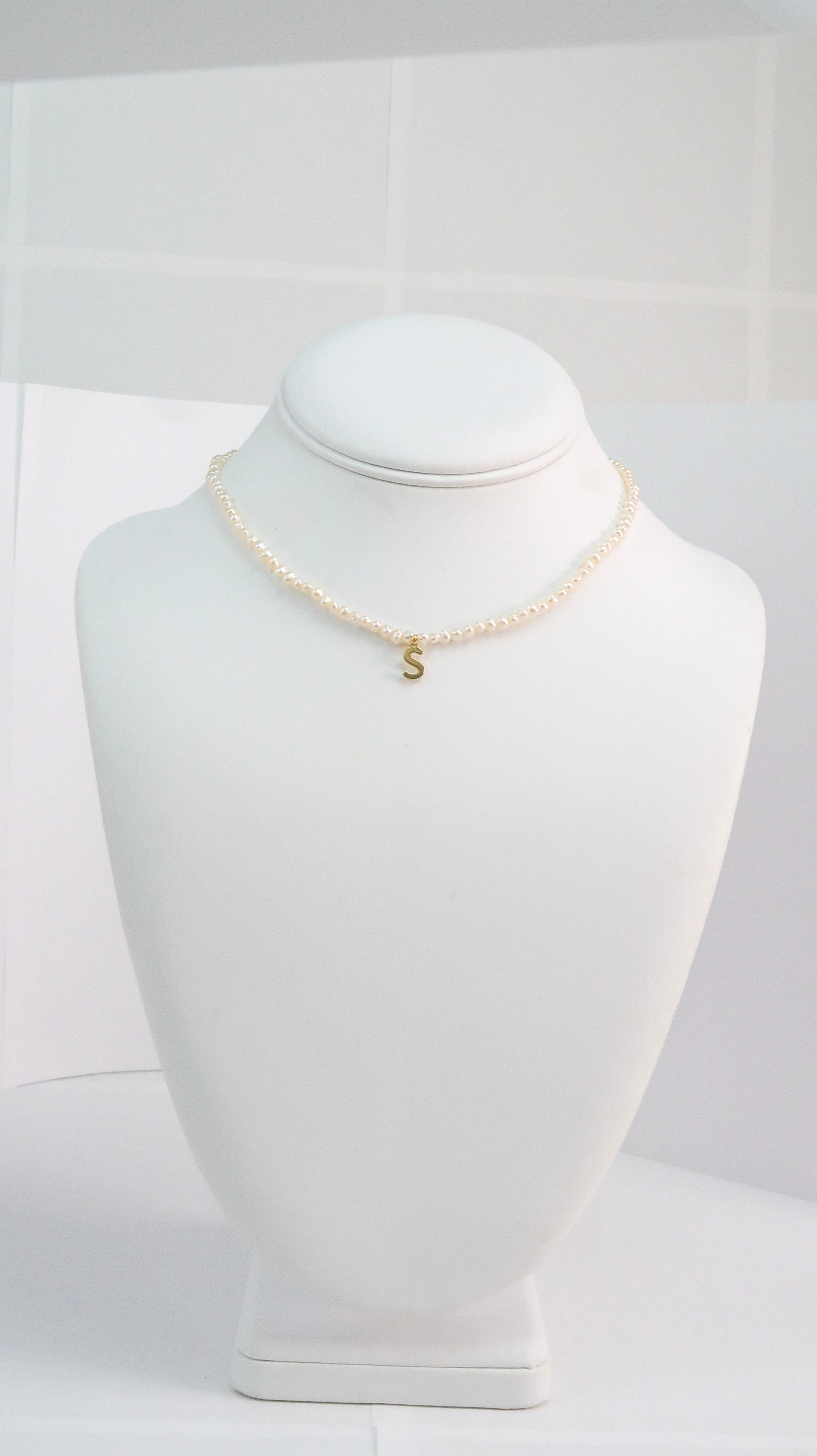 S Necklace with Gold Plated Letter