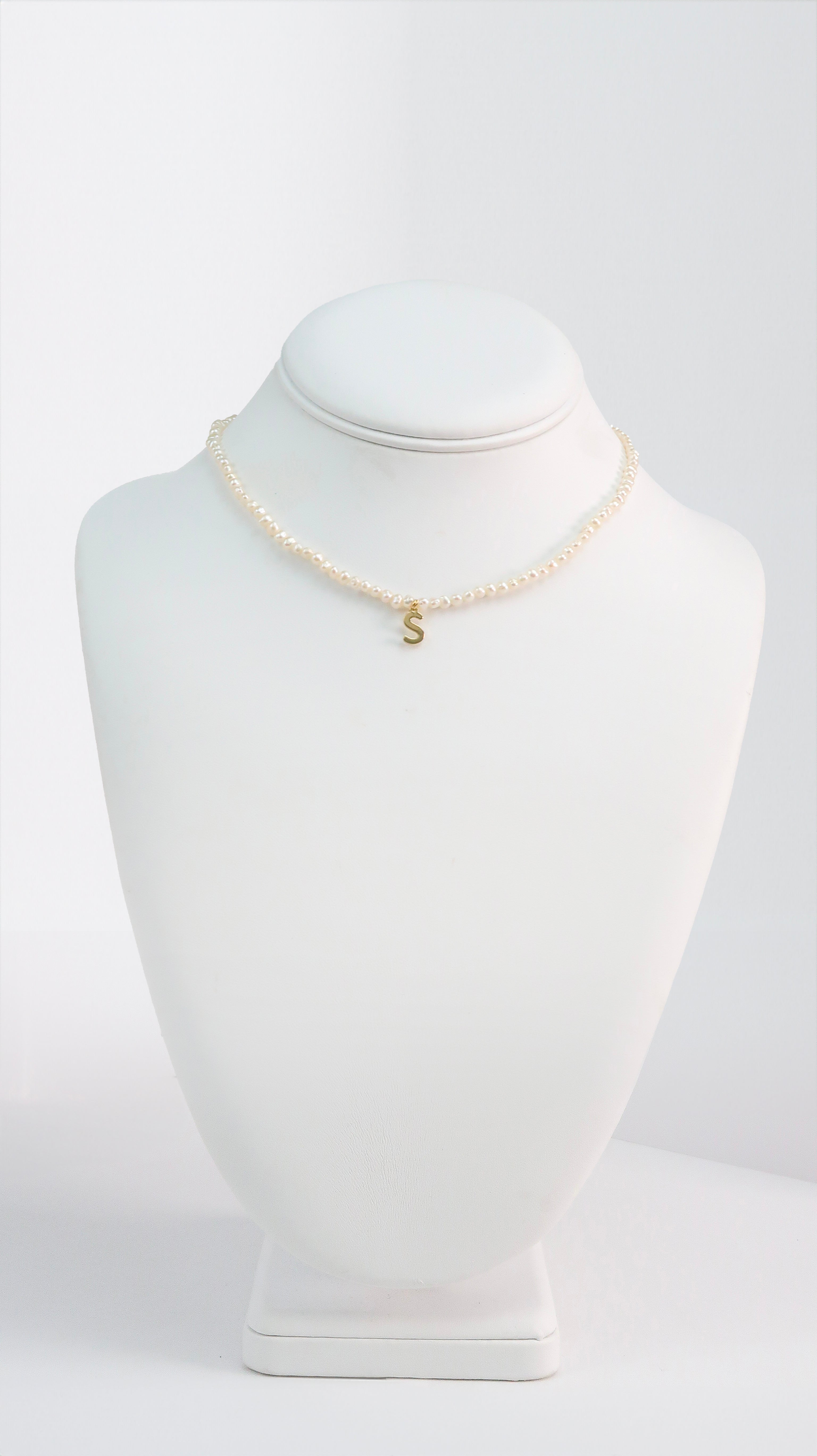 S Necklace with Gold Plated Letter